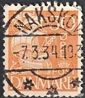 FRIMÆRKER DANMARK | 1933 - AFA 206 - Karavel 30 øre orangegul Type I - Lux Stemplet